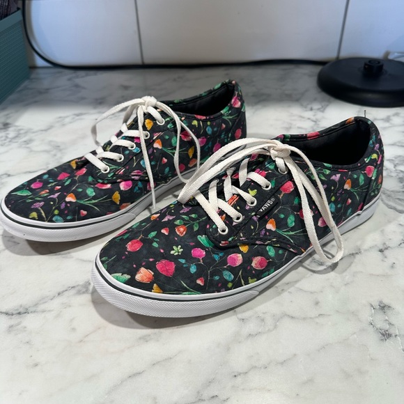 Vans Shoes - Vans Floral Black Low-Top Sneakers with Multicolor Accents
